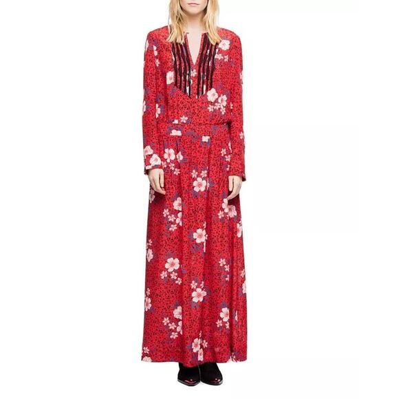 Zadig And Voltaire NWT Remus Pensee Dress Maxi Bohemian Floral Lace Size Small - Picture 1 of 14